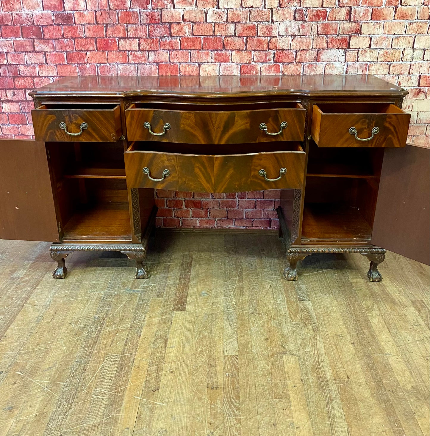 Mahogany Ball and Claw Foot Sideboard