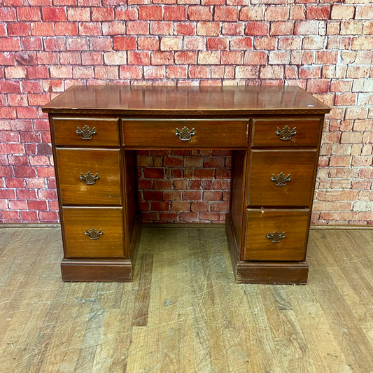 Solid Wood Leather Top Desk