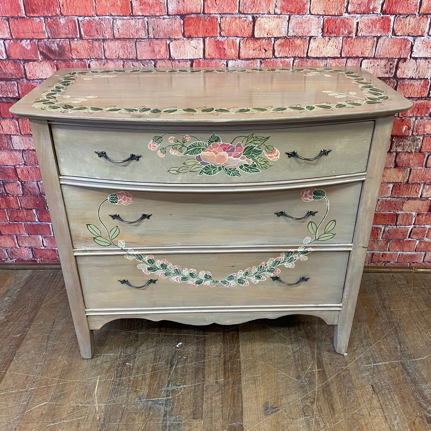 Paint Decorated Oak Chest