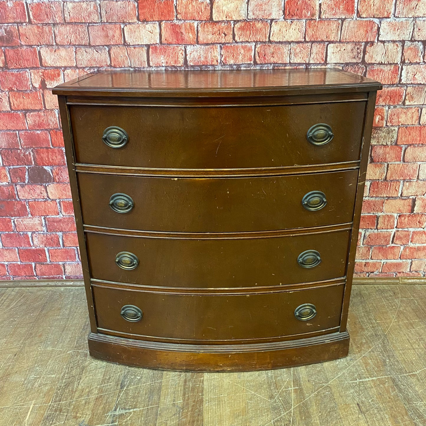 Single Hepplewhite Bachelor Chest/Oversized Nightstand with Leather Top