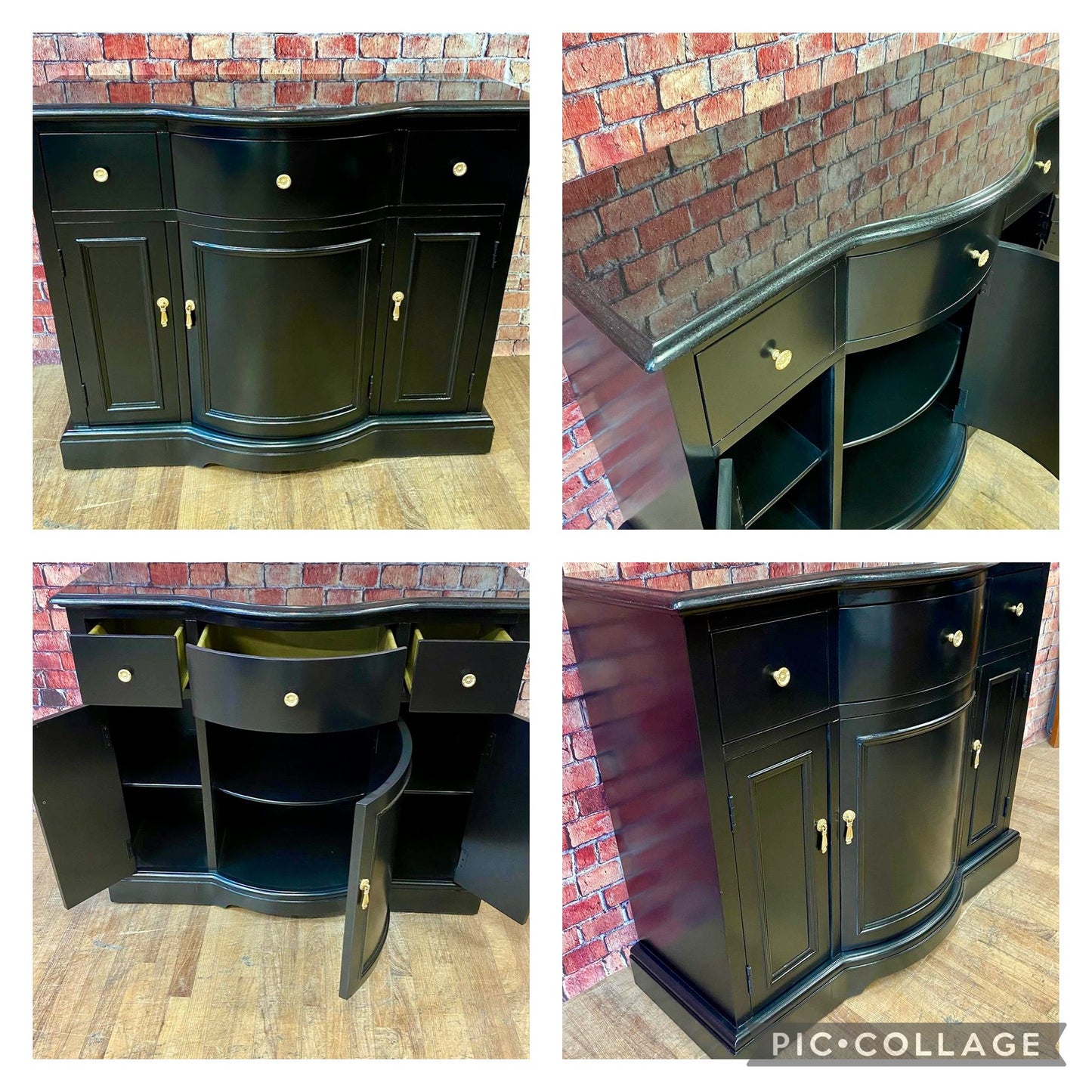 Accent Cabinet with Black Stone Top