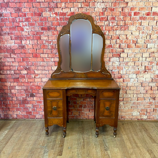 Depression Era 2 Drawer Vanity